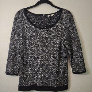 Anthro Moth Black & White Lana Chenille Pullover Small